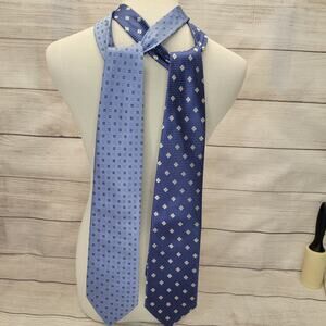 Grant Thomas Lot of 2 Neckties in Navy and Blue